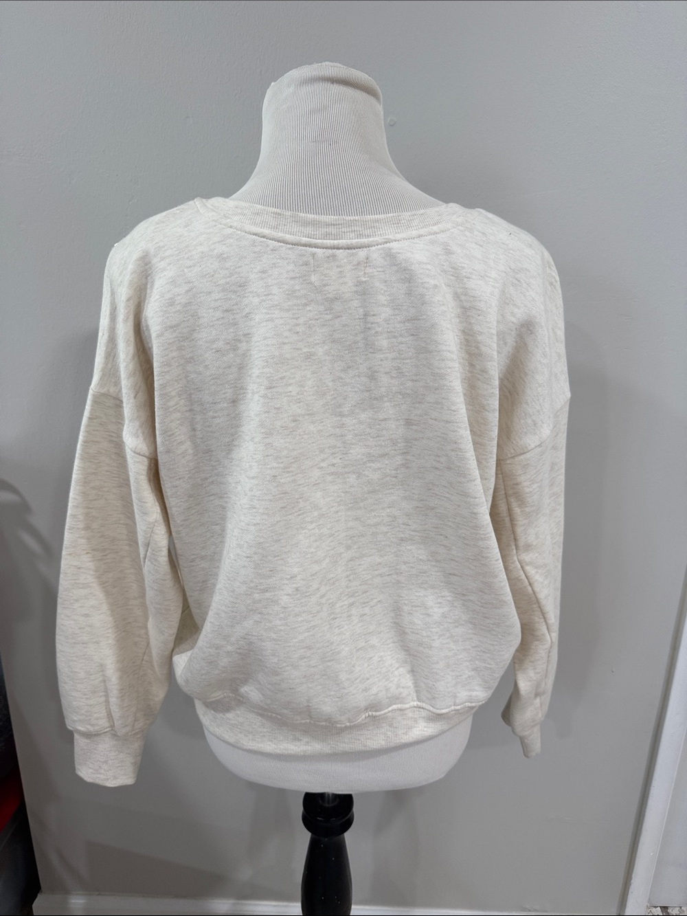 Maeve Anthropologie NWOT Cream Embellished jeweled Crewneck Sweatshirt - Picture 8 of 10